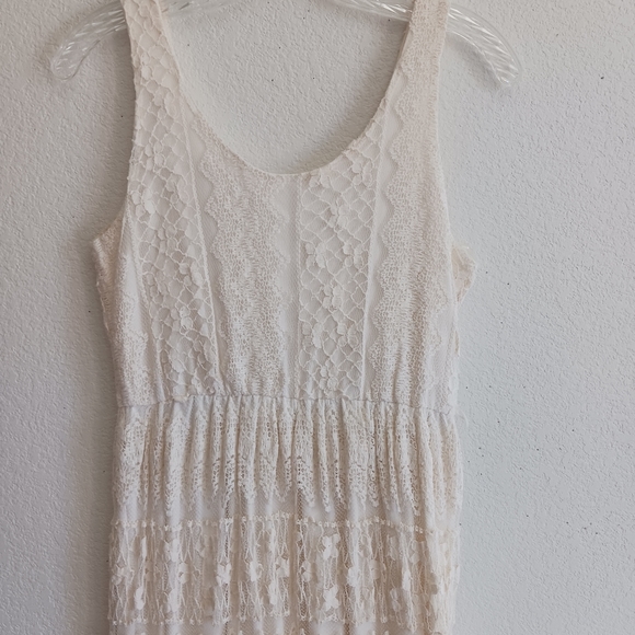 Absolutely gorgeous off white Hippie boho chic Lacey maxi dress Size small - Picture 11 of 16